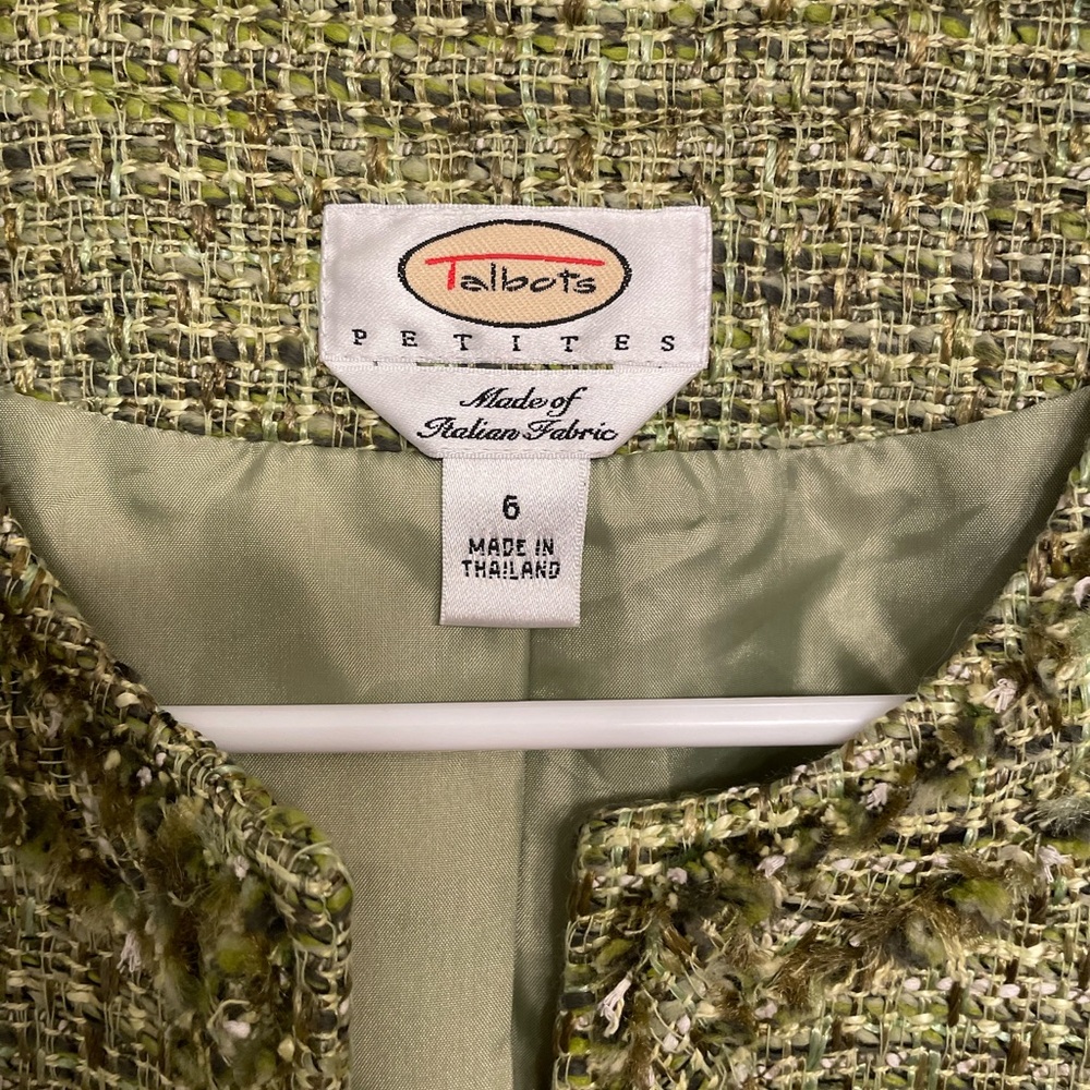 Talbots Boucle Tweed Open Front Lady Jacket Size … - image 7